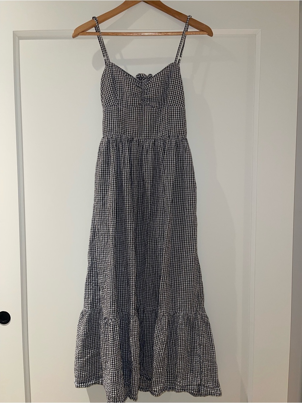 American Eagle Outfitters Black and White Gingham Maxi Dress medium